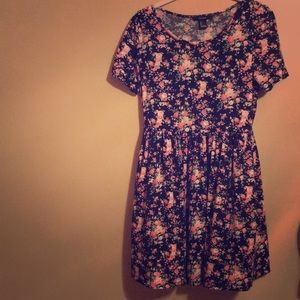 Floral grunge babydoll dress